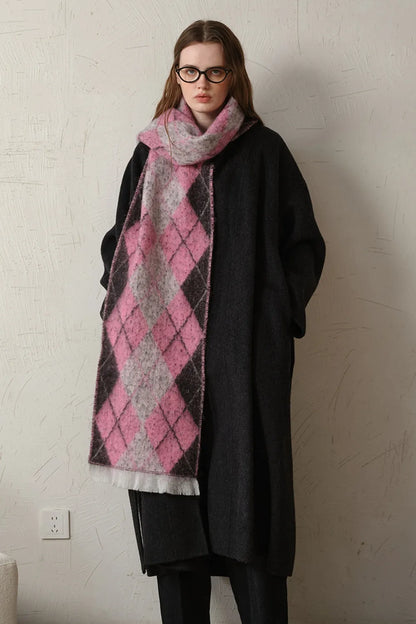 Argyle fringe scarf - product photo 3