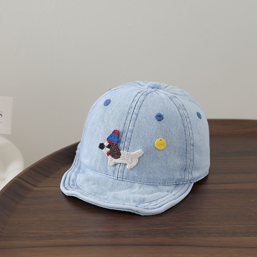 Toddler Denim Dog Embroidered Baseball Cap