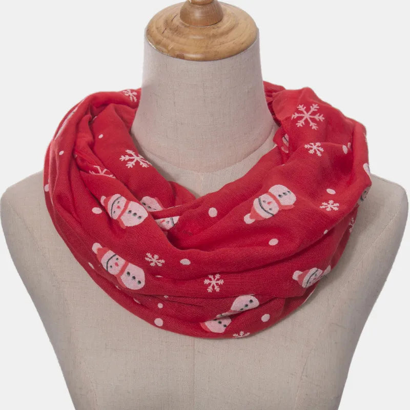 Snowman fringe Christmas scarf - product photo 5