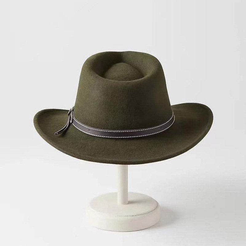 Brown western cowboy hat front view