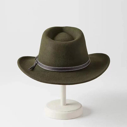 Brown western cowboy hat front view