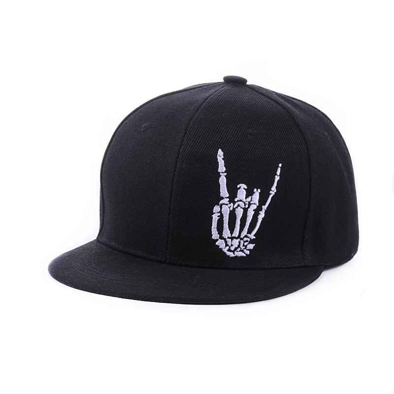 Blue rock-hand snapback side profile