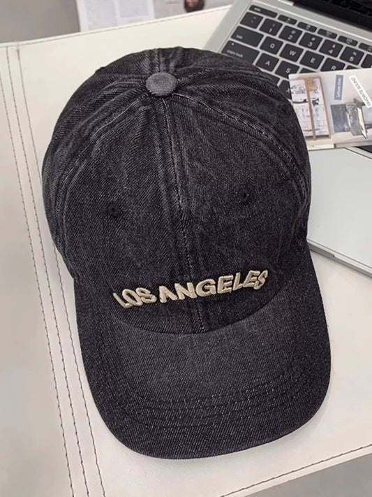 Casual embroidered denim baseball cap - product photo 2