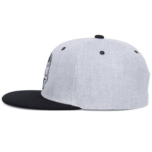 Unisex Skull Embroidered Snapback Cap product photo 2
