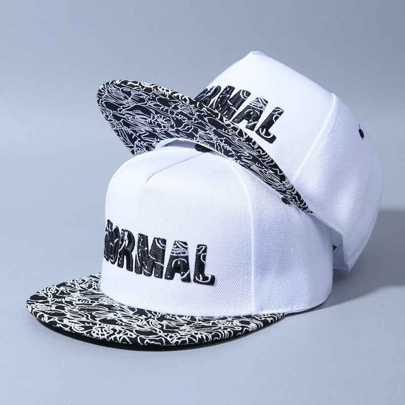 Gray flat brim embroidered snapback cap