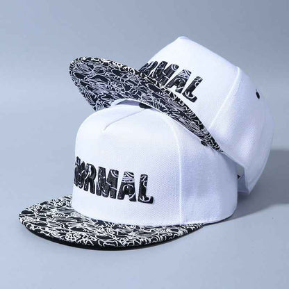 Gray flat brim embroidered snapback cap