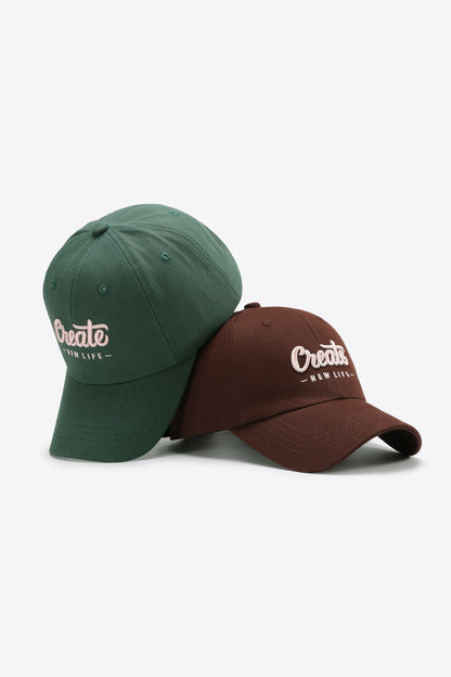 CREATE NEW LIFE baseball cap full color detail