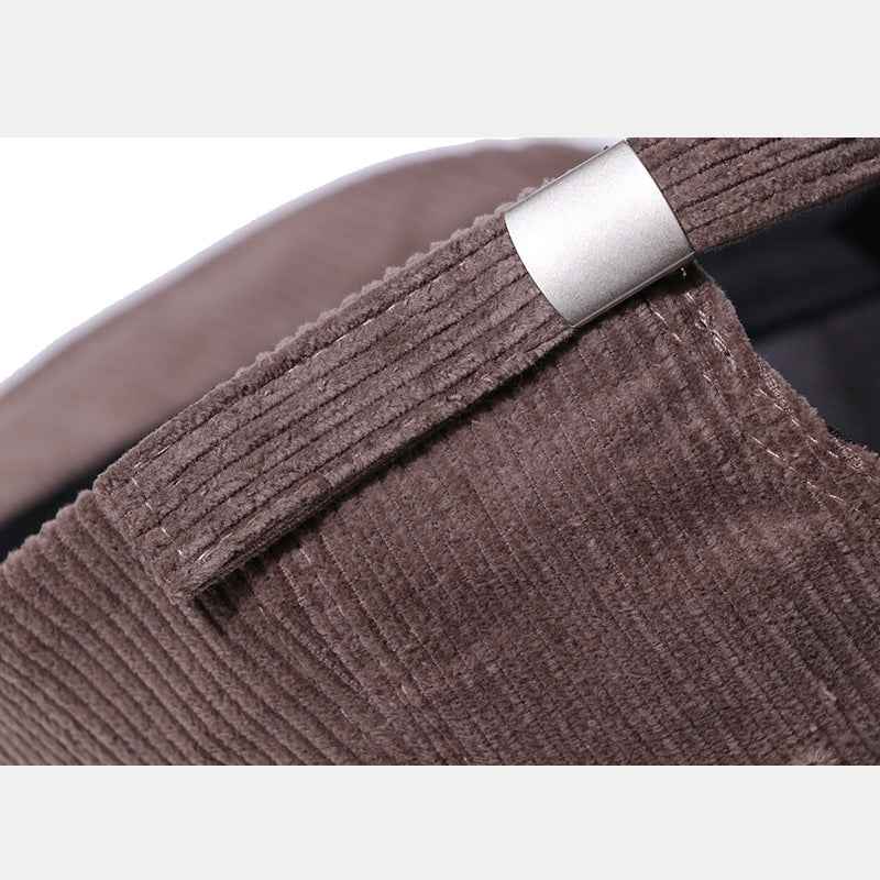 Unisex Adjustable Corduroy Short Brim Caps