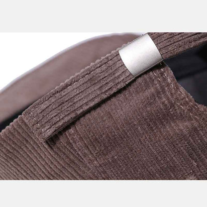 Unisex Adjustable Corduroy Short Brim Caps