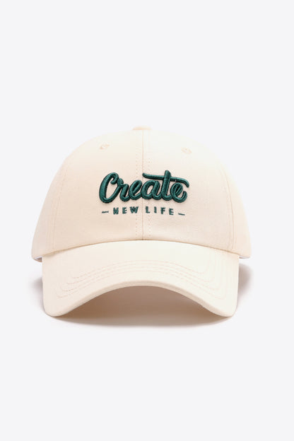 Black graphic cotton baseball cap close-up