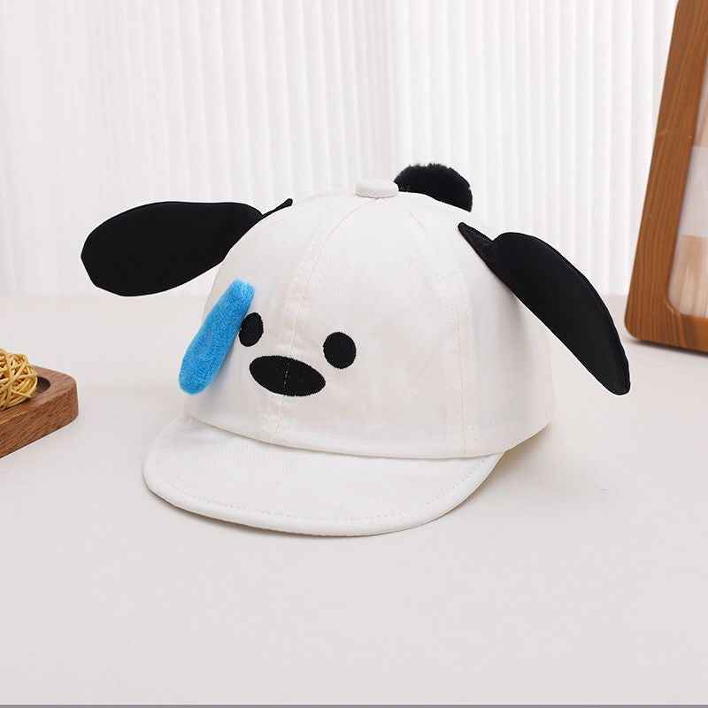 Kids Grey 3D Puppy Ear Cartoon Baseball cap curved brim detail