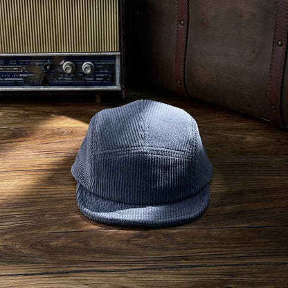 Unisex Corduroy Docker Cap – Short Brim Casual Hat