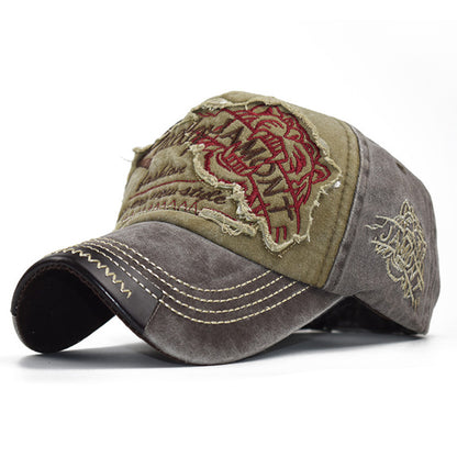 Unisex distressed cotton washed baseball cap - product photo 2