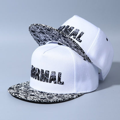 Men's snapback cap brim and crown detail