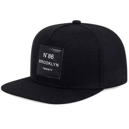 Unisex Embroidered Flat Brim Snapback Cap