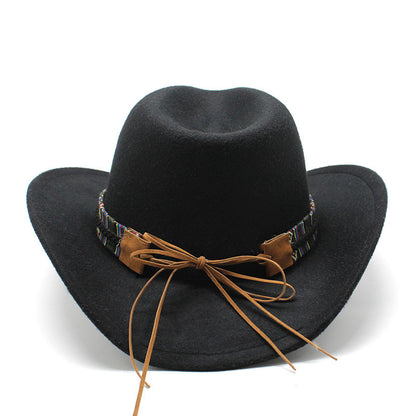 Unisex western felt wide brim cowboy hat - product photo 4