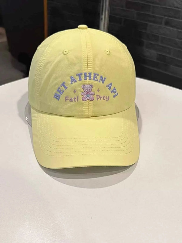 Bear Embroidered Baseball Cap