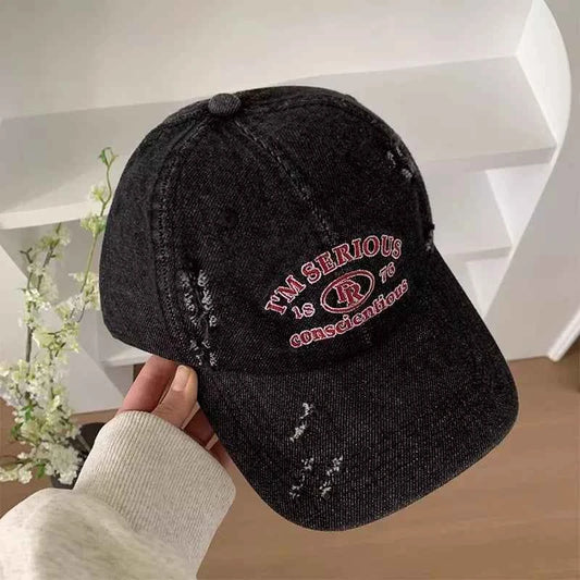 Unisex heritage crest distressed baseball cap - gray option