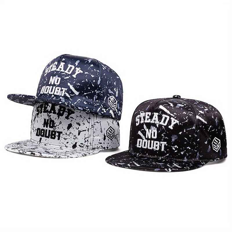 Black Steady No Doubt splatter snapback front view