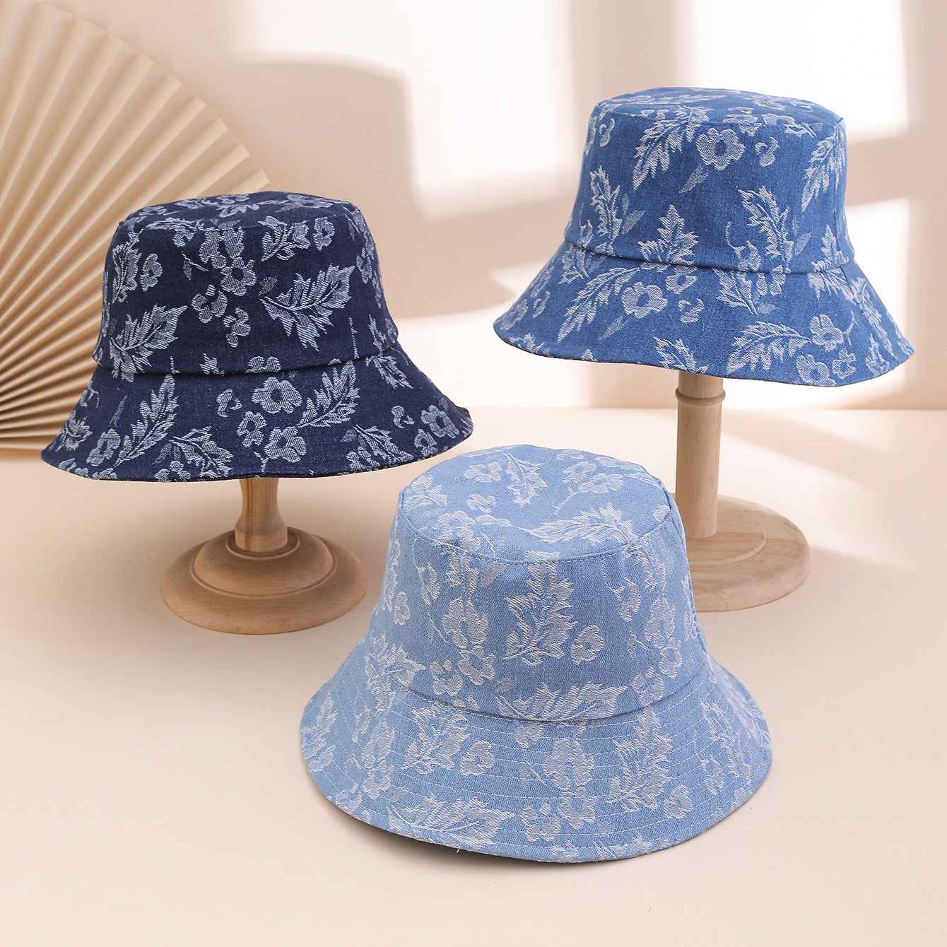 Unisex Floral Pattern Wide Brim Bucket Hat