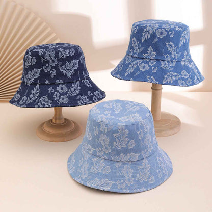 Unisex Floral Pattern Wide Brim Bucket Hat