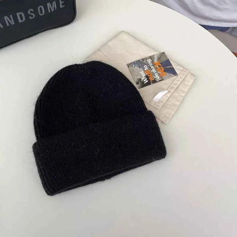 Unisex Warm Knitted Cuffed Beanie Hat