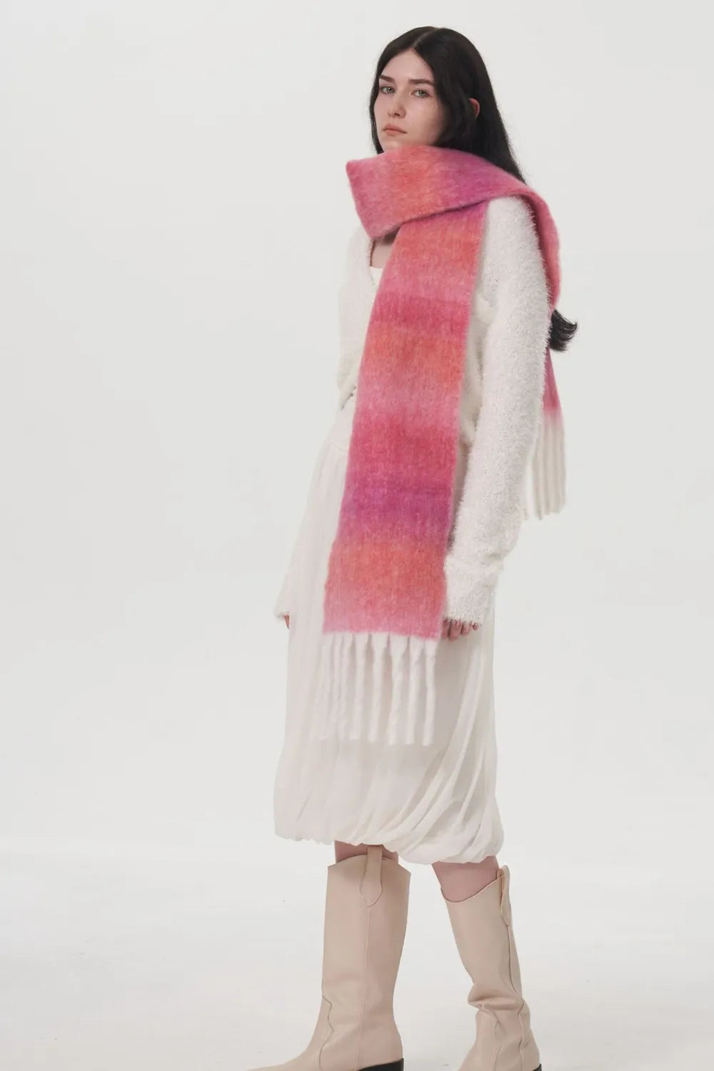 Gradient wool blend thermal scarf - product photo 6