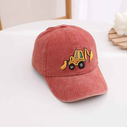 Kids Construction Truck Embroidered Baseball Cap