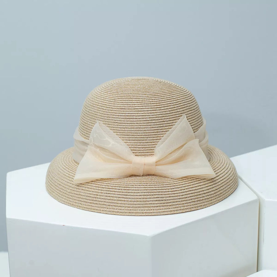 Ribbon Bow Straw Sun Hat