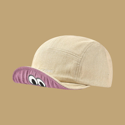 Cartoon eyes woven flat cap color lineup
