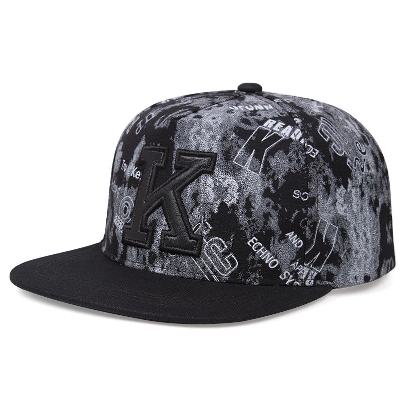 Black letter K graffiti snapback cap front view
