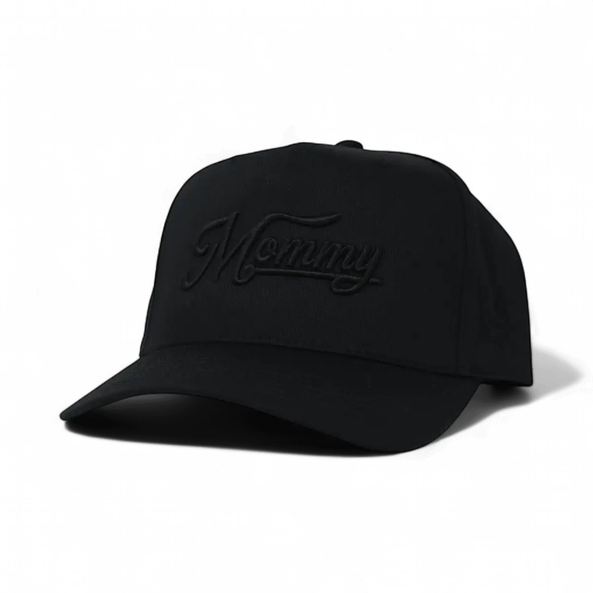 The Mad Hatter Company Mommy Snapback Hat, all-black cap with tonal Mommy embroidery