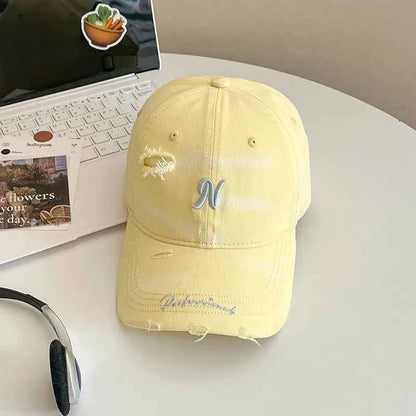 Unisex Solid Color Baseball Cap with Short Brim