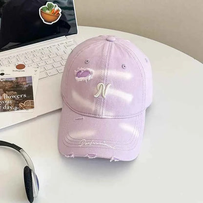 Unisex Solid Color Baseball Cap with Short Brim