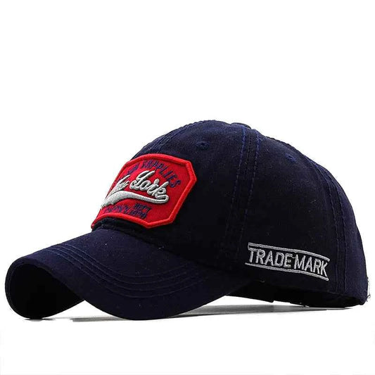 Unisex Navy Blue Letter Embroidered Sun Shade Baseball Cap side angle