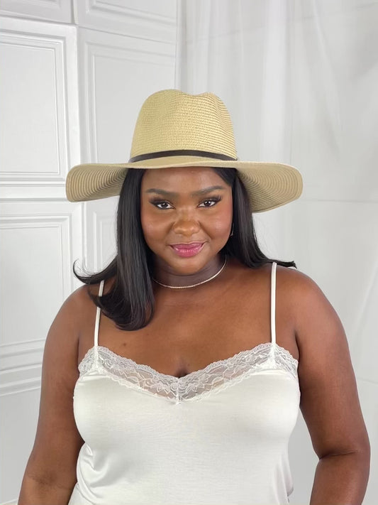 Fame Boho Summer Straw Fedora Hat