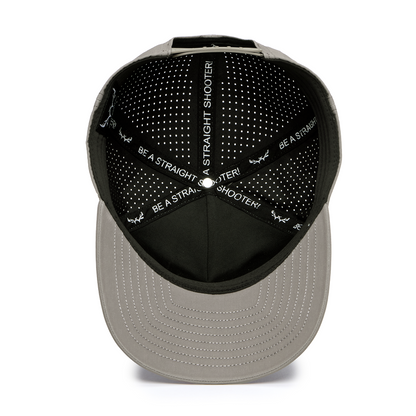 Webb Western Flyway cap, interior view showing the sweatband and crown seams