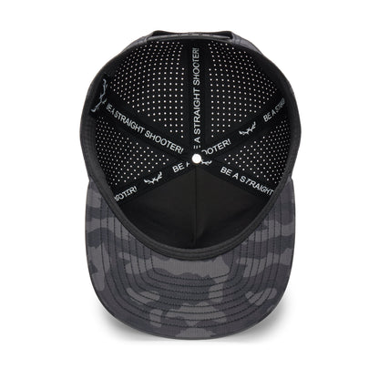 Webb Western Midnight Camo cap, interior view showing the sweatband and crown seams